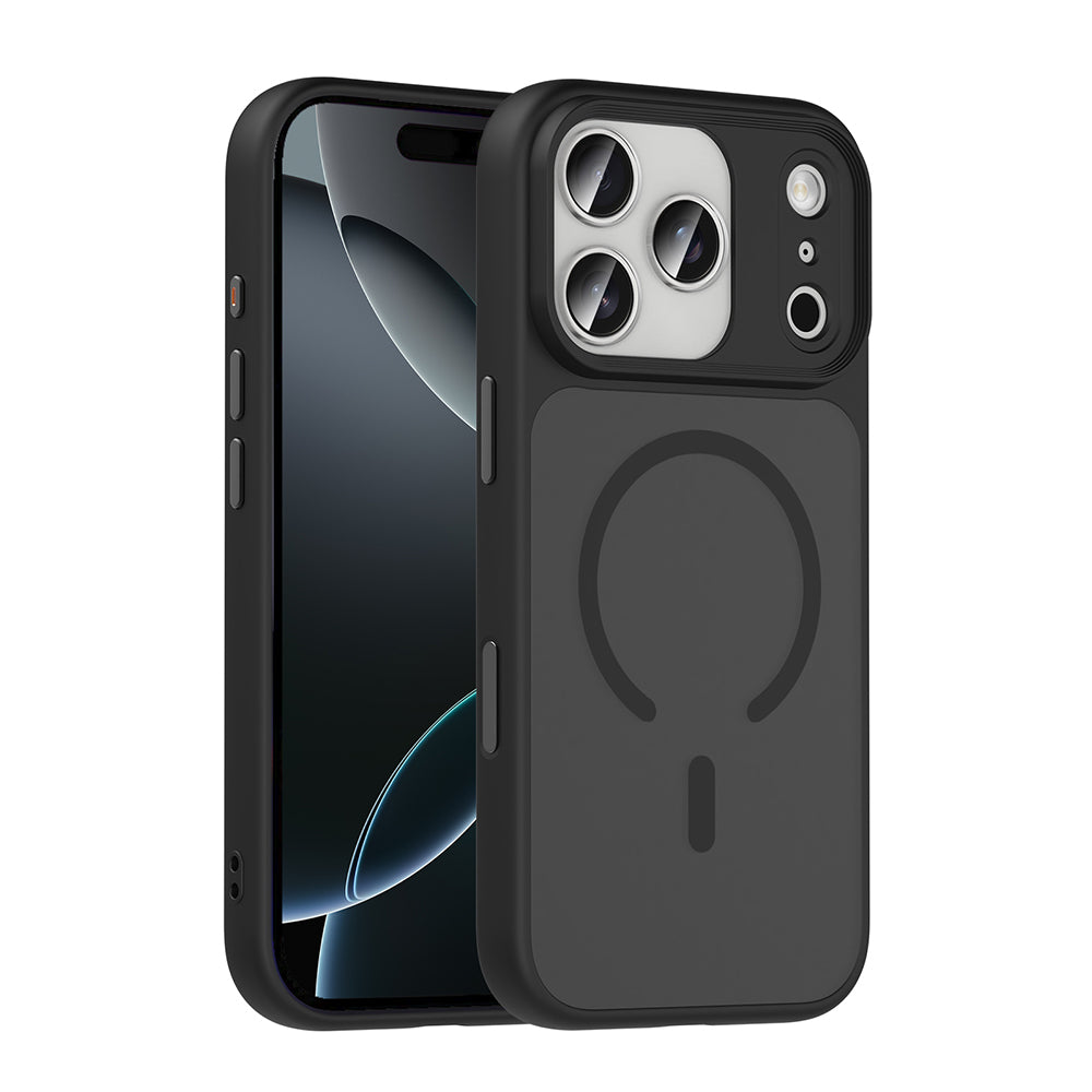 Apple iPhone 18 Pro Max Kılıf Mat Arka Yüzey Wireless Şarj Özellikli Zore Flet M-safe Kapak