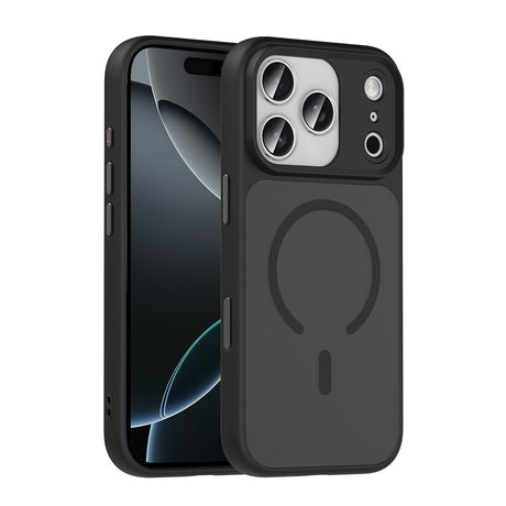 Apple iPhone 18 Pro Max Kılıf Mat Arka Yüzey Wireless Şarj Özellikli Zore Flet M-safe Kapak
