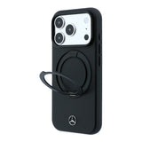 Apple iPhone 18 Pro Max Kılıf Mercedes Benz Orjinal Lisanslı M-safe Şarj Özellikli 360 Derece Dönebilen Standlı Metal Logolu PU Kapak