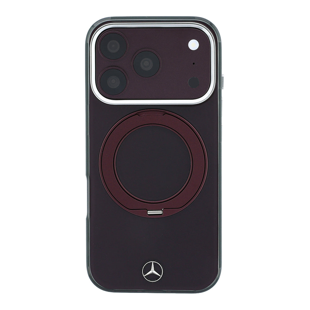 Apple iPhone 18 Pro Max Kılıf Mercedes Benz Orjinal Lisanslı M-safe Şarj Özellikli 360 Derece Dönebilen Standlı Metal Logolu Sert PC Kapak