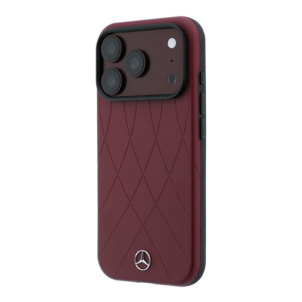 Apple iPhone 18 Pro Max Kılıf Mercedes Benz Orjinal Lisanslı M-safe Şarj Özellikli 3D Metal Logolu Crossed Lines Kapak