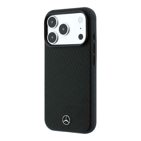 Apple iPhone 18 Pro Max Kılıf Mercedes Benz Orjinal Lisanslı M-safe Şarj Özellikli 3D Metal Logolu Wrap Wood Deri Kapak