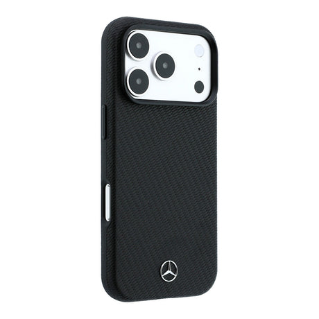 Apple iPhone 18 Pro Max Kılıf Mercedes Benz Orjinal Lisanslı M-safe Şarj Özellikli 3D Metal Logolu Wrap Wood Deri Kapak