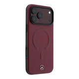 Apple iPhone 18 Pro Max Kılıf Mercedes Benz Orjinal Lisanslı M-safe Şarj Özellikli Metal Yıldız Logolu Kabartmalı Deri Kapak