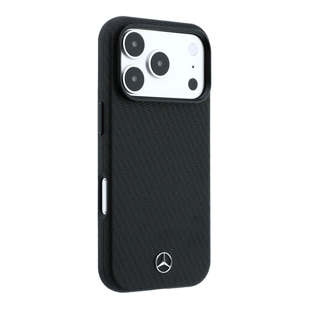 Apple iPhone 18 Pro Max Kılıf Mercedes Benz Orjinal Lisanslı M-safe Şarj Özellikli PU Deri 3D Metal Logolu Kartlıklı Kapak