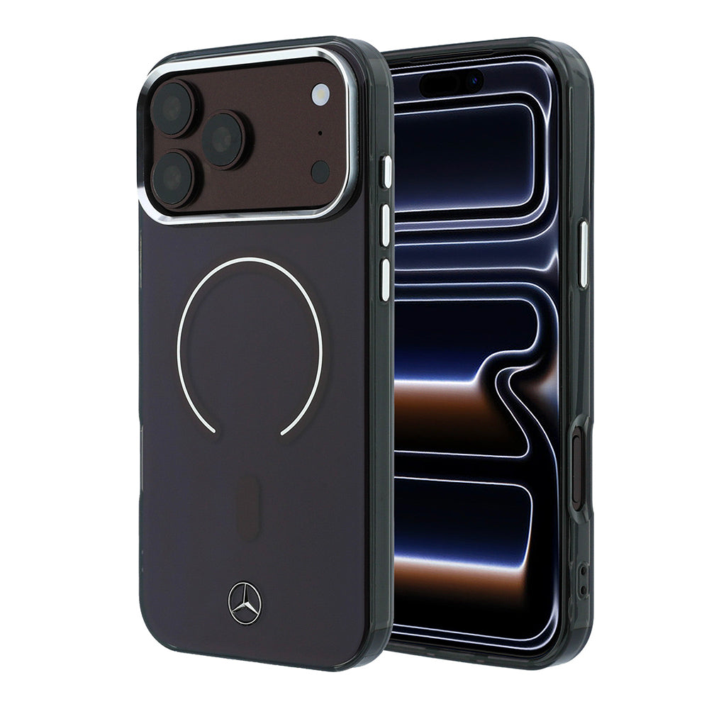 Apple iPhone 18 Pro Max Kılıf Mercedes Benz Orjinal Lisanslı M-safe Şarj Özellikli Saydam Yüzey İkonik 3D Metal Logolu Kapak