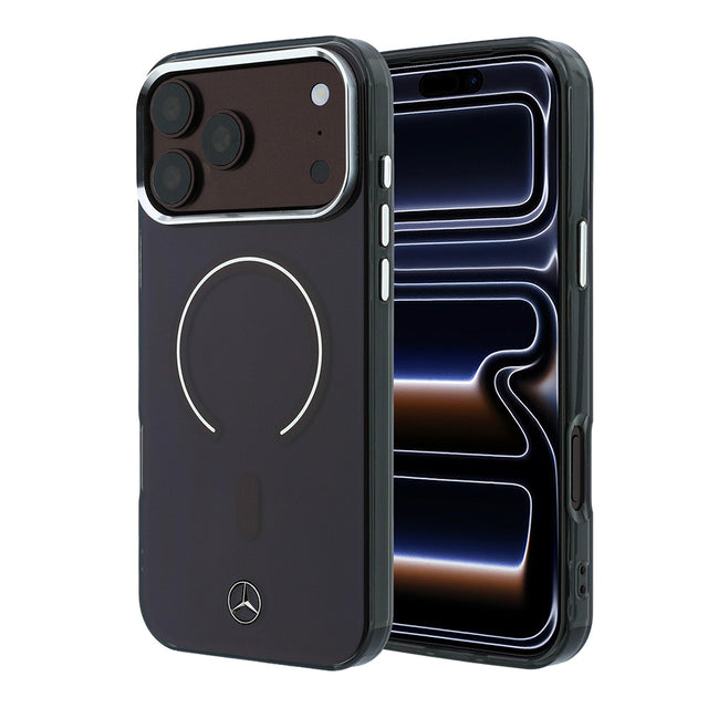 Apple iPhone 18 Pro Max Kılıf Mercedes Benz Orjinal Lisanslı M-safe Şarj Özellikli Saydam Yüzey İkonik 3D Metal Logolu Kapak