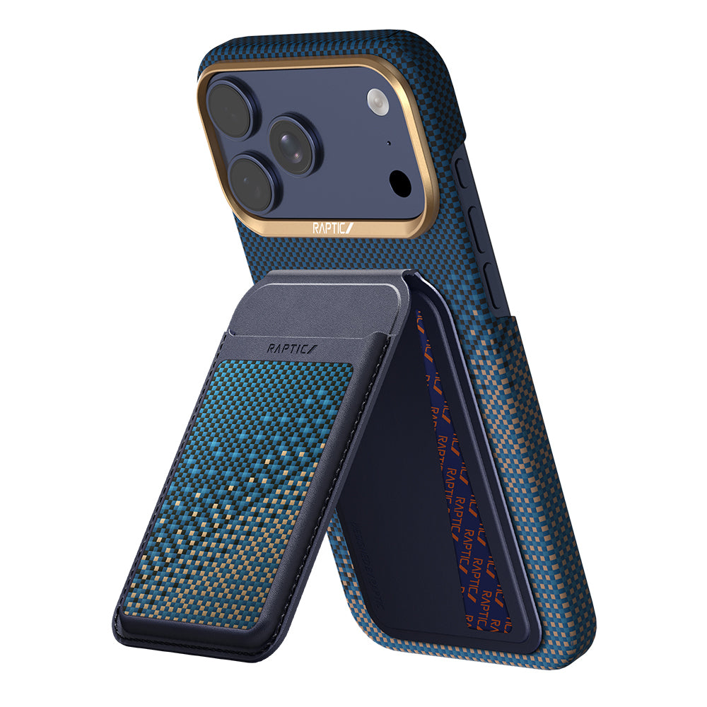 Apple iPhone 18 Pro Max Kılıf Raptic 2in1 Bundle Kit Aramid Skin Serenity Serisi Kartlık ve Karbon Kapak