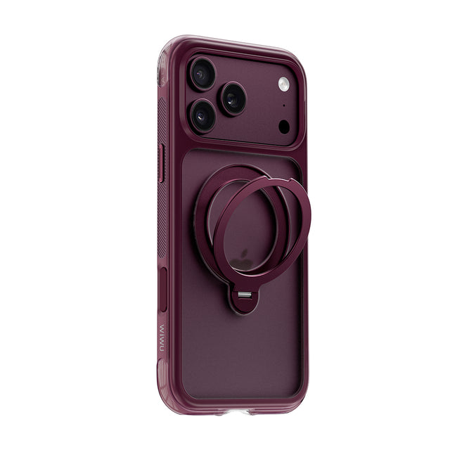 Apple iPhone 18 Pro Max Kılıf Wiwu AG-203 AeroGuard Ultra Serisi M-safe Şarj Özellikli Airbag Tasarımlı Standlı Kapak