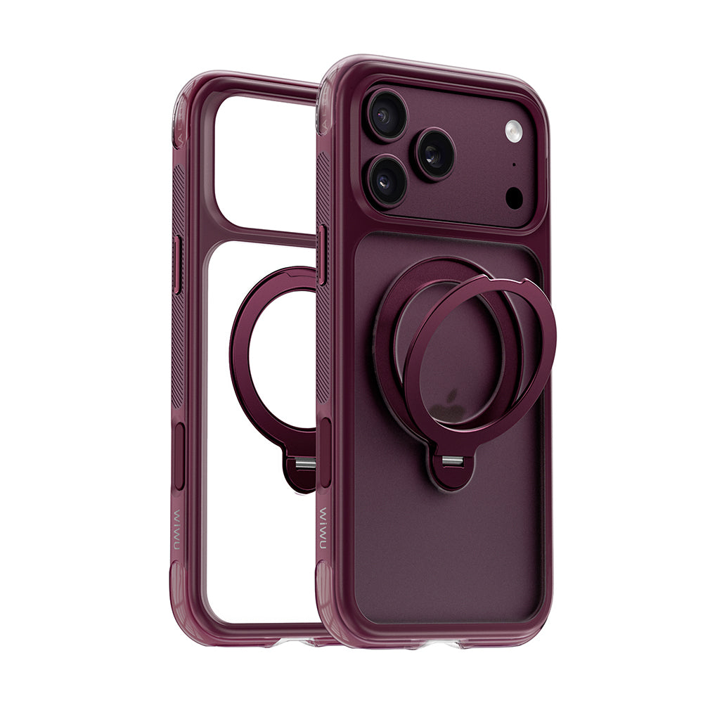 Apple iPhone 18 Pro Max Kılıf Wiwu AG-203 AeroGuard Ultra Serisi M-safe Şarj Özellikli Airbag Tasarımlı Standlı Kapak