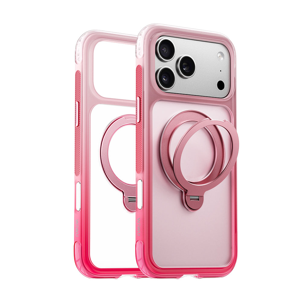 Apple iPhone 18 Pro Max Kılıf Wiwu AS-204 AeroShield Aurora Ultra Serisi M-safe Şarj Özellikli Airbag Tasarımlı Standlı Kapak