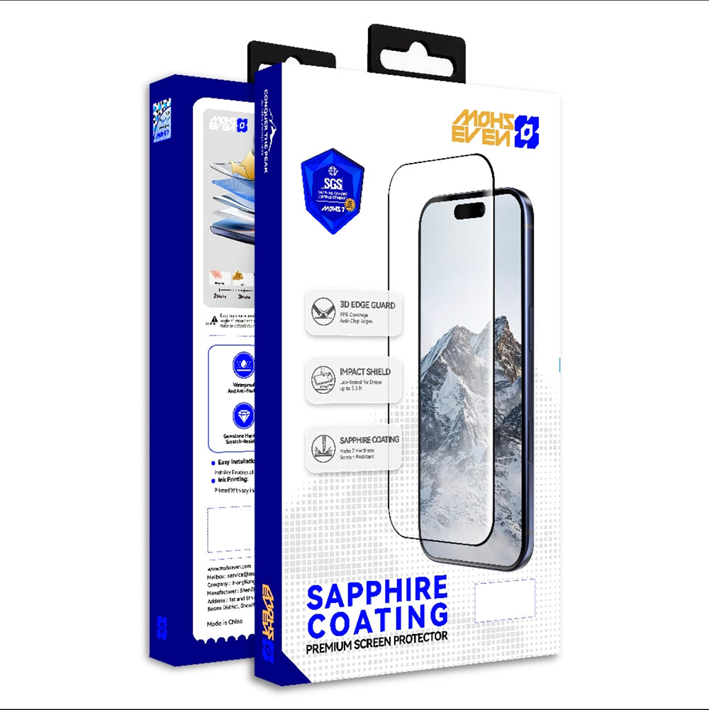 Apple iPhone 18 Pro Mohseven M7 Privacy Sapphire Coating Temperli Cam Ekran Koruyucu + Kolay Uygulama Aparatı