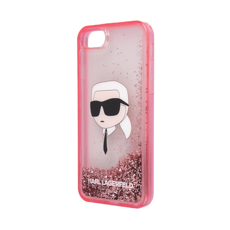 Apple iPhone 7 Kılıf Karl Lagerfeld Sıvılı Simli Karl Head Dizayn Kapak