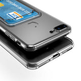 Apple iPhone 7 Plus Kılıf Kartlıklı Şeffaf Zore Setra Clear Silikon Kapak