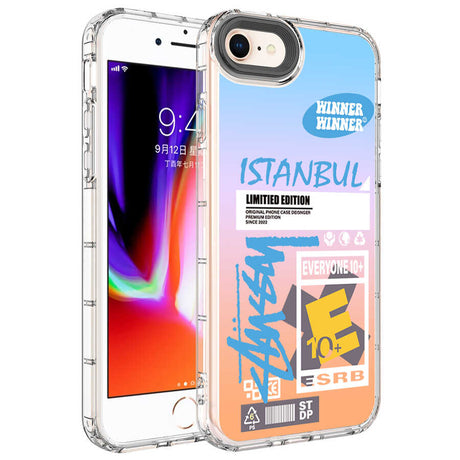 Apple iPhone 8 Kılıf Kamera Korumalı Renkli Desenli Sert Silikon Zore Korn Kapak