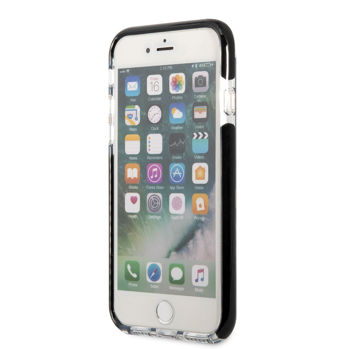 Apple iPhone 8 Kılıf Karl Lagerfeld Kenarları Siyah Silikon K&C Dizayn Kapak