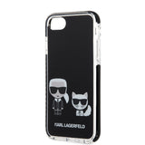 Apple iPhone 8 Kılıf Karl Lagerfeld Kenarları Siyah Silikon K&C Dizayn Kapak