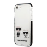 Apple iPhone 8 Kılıf Karl Lagerfeld Kenarları Siyah Silikon K&C Dizayn Kapak