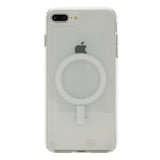 Apple iPhone 8 Plus Kılıf M-safe Şarj Özellikli Şeffaf Sert PC Zore Embos Kapak