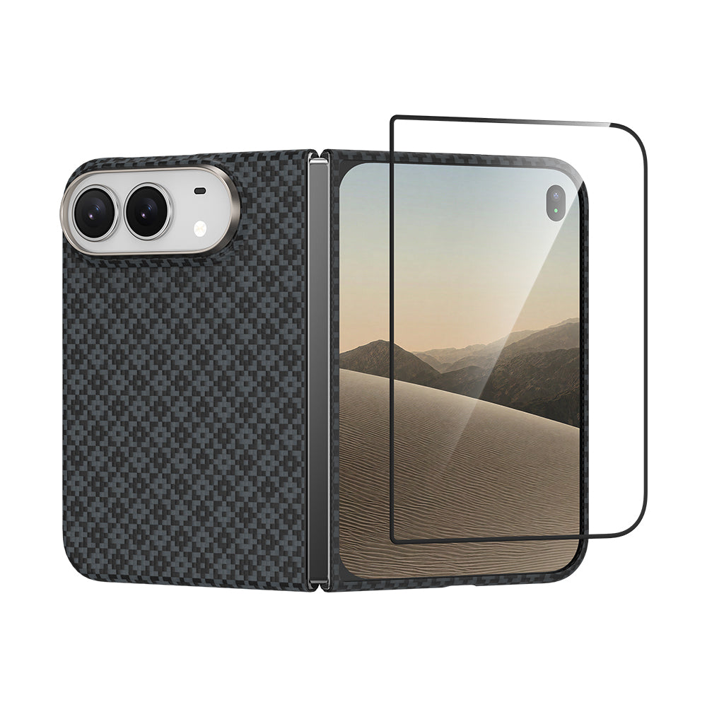 Apple iPhone Duo Benks ArmorAir ArmorGrid Grand Combo Üçlü Aksesuar Seti (Ön Arka Kevlar Karbon Kapak + Ekran Koruyucu)