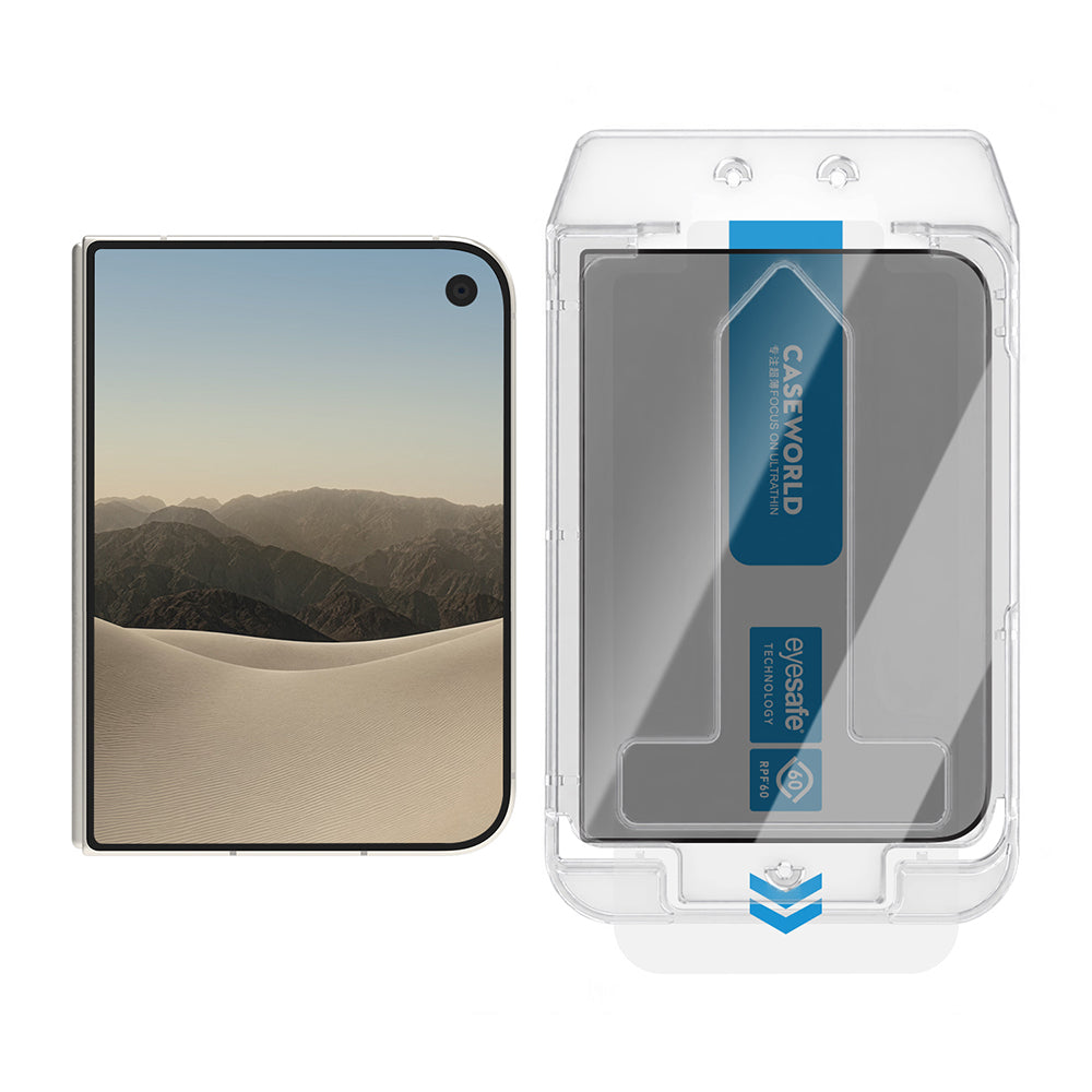 Apple iPhone Duo CaseWorld Applicator Serisi 2.5D Eyesafe Mavi Işık Teknolojili 0.33mm Privacy Temperli Cam Ekran Koruyucu + Uygulama Aparatı