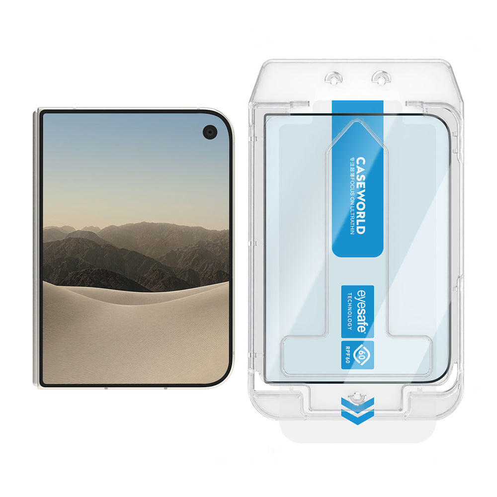 Apple iPhone Duo CaseWorld Applicator Serisi 2.5D Eyesafe Mavi Işık Teknolojili Safir 0.33mm Temperli Cam Ekran Koruyucu + Uygulama Aparatı