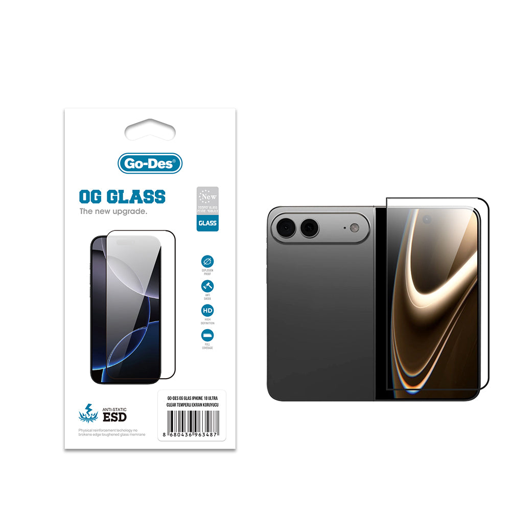 Apple iPhone Duo (Fold) Go Des OG Glass Antistatik Temperli Cam Ekran Koruyucu