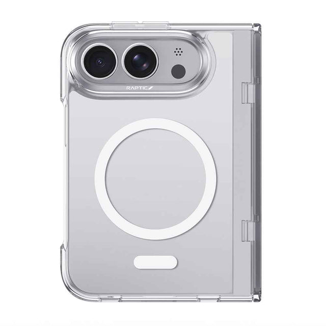 Apple iPhone Duo (Fold) Kılıf M-Safe Şarj Özellikli Raptic Air Clear Serisi Airbagli Kapak