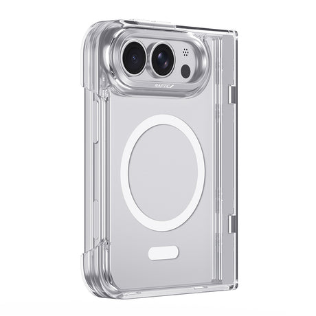 Apple iPhone Duo (Fold) Kılıf M-Safe Şarj Özellikli Raptic Air Clear Serisi Airbagli Kapak