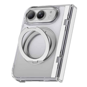 Apple iPhone Duo (Fold) Kılıf M-safe Şarj Özellikli Raptic Air Stand Serisi Aynalı Arka Yüzey Standlı Kapak