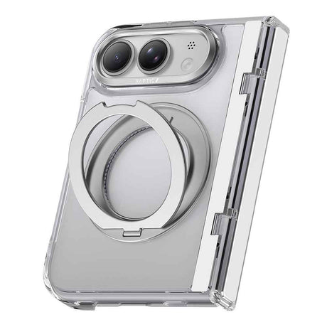 Apple iPhone Duo (Fold) Kılıf M-safe Şarj Özellikli Raptic Air Stand Serisi Aynalı Arka Yüzey Standlı Kapak