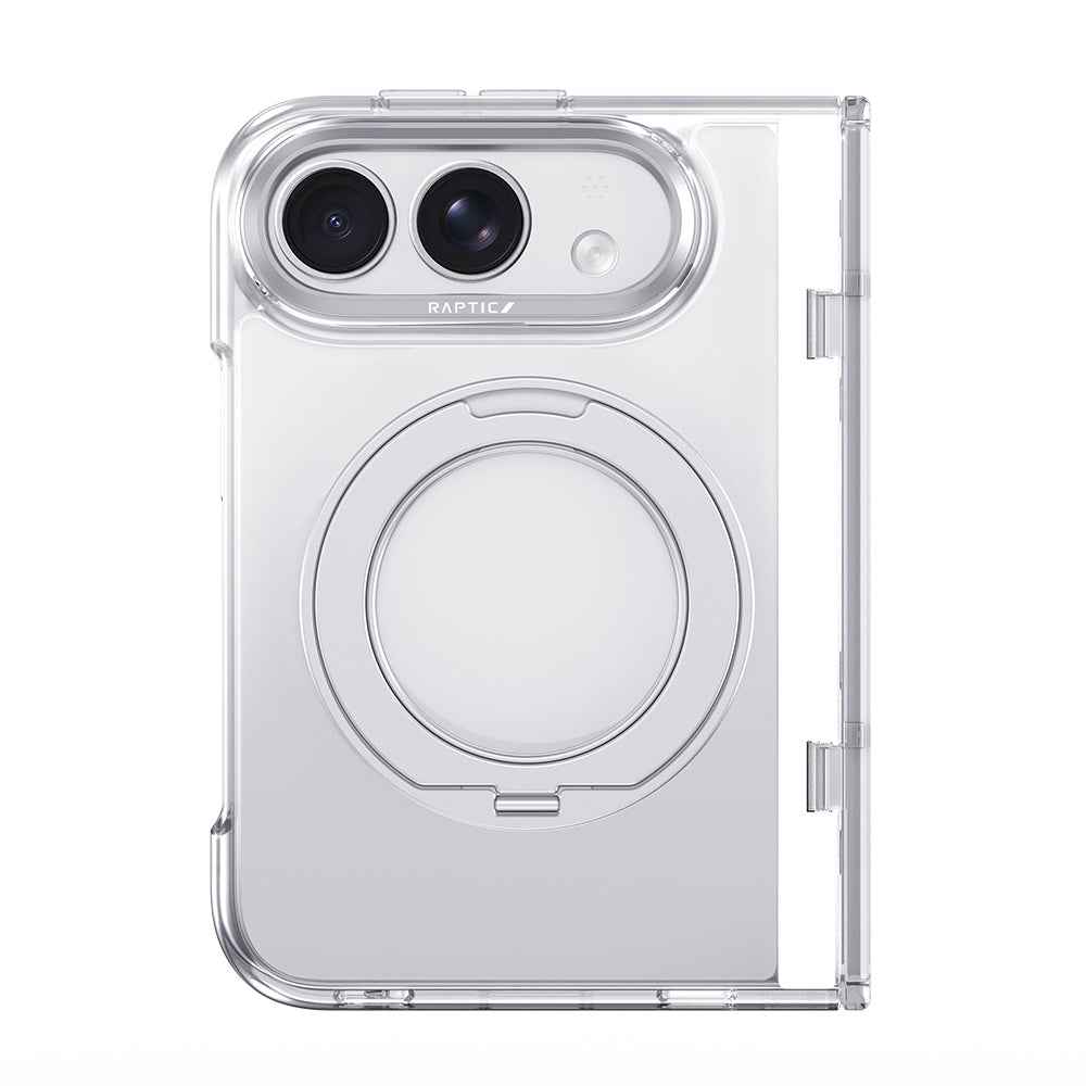 Apple iPhone Duo (Fold) Kılıf M-safe Şarj Özellikli Raptic Air Stand Serisi Aynalı Arka Yüzey Standlı Kapak