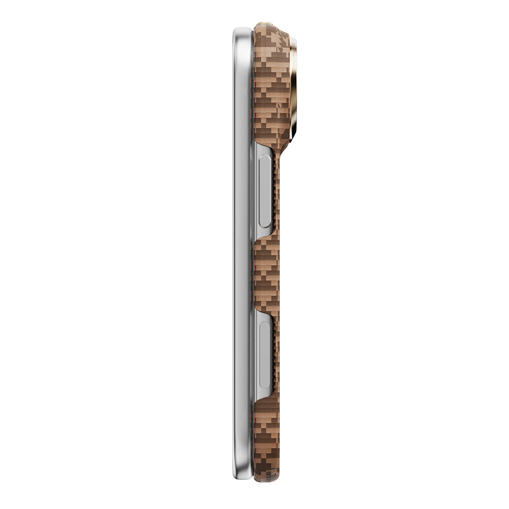 Apple iPhone Duo (Fold) Kılıf M-safe Şarj Özellikli Raptic Aramid SkinPro Origin Serisi Karbon Kapak