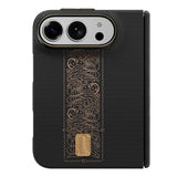 Apple iPhone Duo (Fold) Kılıf M-safe Şarj Özellikli Raptic Aramid SkinPro Rise Serisi 24 Ayar Altın Kaplamalı Karbon Kapak