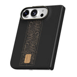 Apple iPhone Duo (Fold) Kılıf M-safe Şarj Özellikli Raptic Aramid SkinPro Rise Serisi 24 Ayar Altın Kaplamalı Karbon Kapak