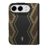 Apple iPhone Duo (Fold) Kılıf M-safe Şarj Özellikli Raptic Aramid SkinPro Scepter Serisi Karbon Kapak