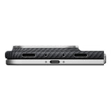 Apple iPhone Duo Kılıf M-safe Şarj Özellikli 600D Aramid Karbon Fiber Pitaka Edge Serisi Black-Grey Twill Kapak