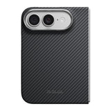 Apple iPhone Duo Kılıf M-safe Şarj Özellikli 600D Aramid Karbon Fiber Pitaka Edge Serisi Black-Grey Twill Kapak