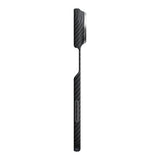 Apple iPhone Duo Kılıf M-safe Şarj Özellikli 600D Aramid Karbon Fiber Pitaka Edge Serisi Black-Grey Twill Kapak