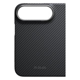 Apple iPhone Duo Kılıf M-safe Şarj Özellikli 600D Aramid Karbon Fiber Pitaka Edge Serisi Black-Grey Twill Kapak