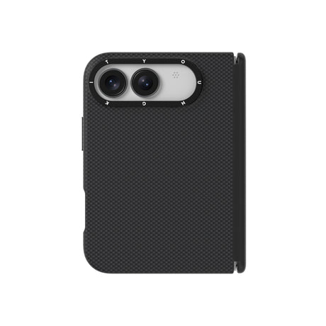 Apple iPhone Duo Kılıf M-safe Şarj Özellikli Aramid Fiber Youngkit 1500D Extreme Wing Titanyum-Gold Serisi Kapak