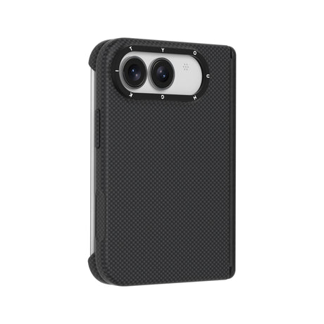 Apple iPhone Duo Kılıf M-safe Şarj Özellikli Aramid Fiber Youngkit 1500D Extreme Wing Titanyum-Gold Serisi Kapak
