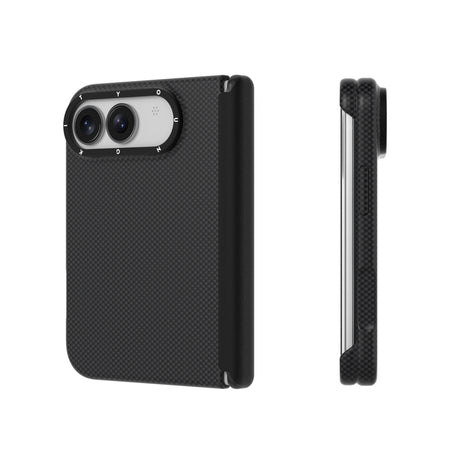 Apple iPhone Duo Kılıf M-safe Şarj Özellikli Aramid Fiber Youngkit 1500D Extreme Wing Titanyum-Gold Serisi Kapak