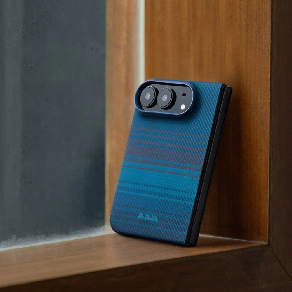 Apple iPhone Duo Kılıf M-safe Şarj Özellikli Aramid Karbon Fiber Pitaka Moonrise 2.0 Nights Serisi Kapak