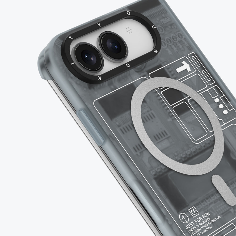 Apple iPhone Duo Kılıf M-safe Şarj Özellikli Kamera Denetim Butonlu Youngkit Technology Serisi Kapak
