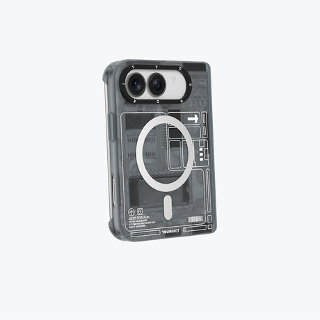 Apple iPhone Duo Kılıf M-safe Şarj Özellikli Kamera Denetim Butonlu Youngkit Technology Serisi Kapak
