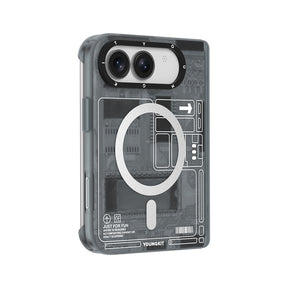 Apple iPhone Duo Kılıf M-safe Şarj Özellikli Kamera Denetim Butonlu Youngkit Technology Serisi Kapak