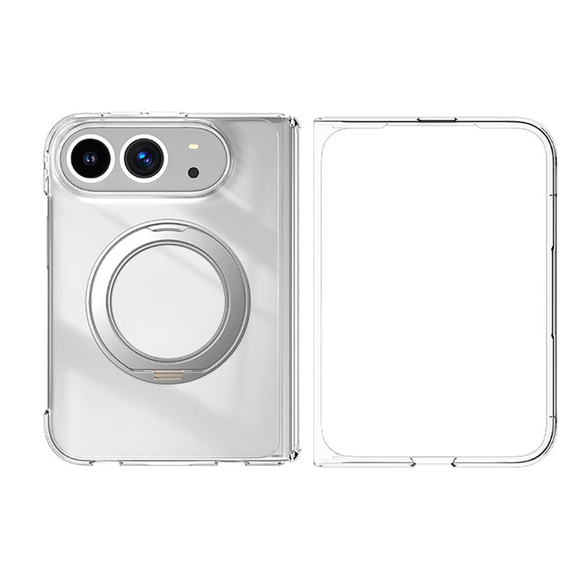 Apple iPhone Duo Kılıf M-safe Şarj Özellikli Transparan Sert PC Wlons Pita Standlı Kapak