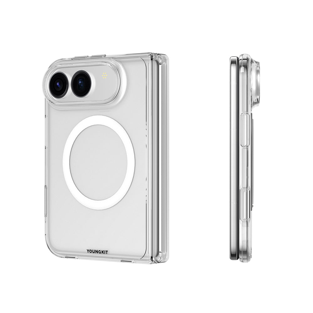 Apple iPhone Duo Kılıf M-safe Şarj Özellikli Youngkit Clear Serisi Kapak