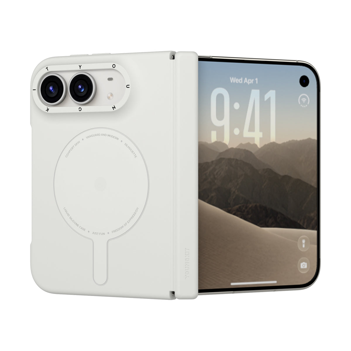 Apple iPhone Duo Kılıf M-Safe Şarj Özellikli Youngkit Morandi Serisi Kapak